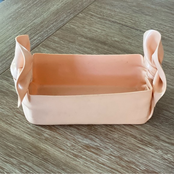 Vintage 80s C.T. Designs Pink Bow Plastic Rectangular Tissue Box Holder - Picture 9 of 13